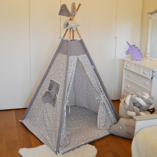 Παιδική Σκηνή 110X110 Stars Grey Abo