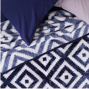 Κουβέρτα Velour Μονή Tribal Blue Boreas