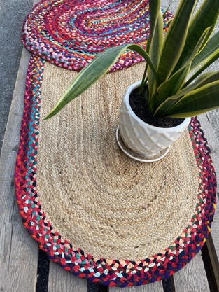 Χαλί Χειροποίητο Γιούτα INDIA Νο.3 ΟΒΑΛ 067Χ140  Koulis Carpets