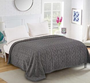 Κουβερτοπάπλωμα Υπέρδιπλο  220X240 Knitted Anthracite Silk Fashion
