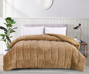 Κουβερτοπάπλωμα Υπέρδιπλο  220X240 Square Gold Liolios Home