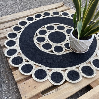 Χαλί Χειροποίητο Γιούτα INDIA Νο.9 Στρογγυλό ø120cm  Koulis Carpets