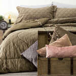 Πάπλωμα Υπέρδιπλο 220X240+2 μαξιλαροθήκες Valentina Λαδί Boreas