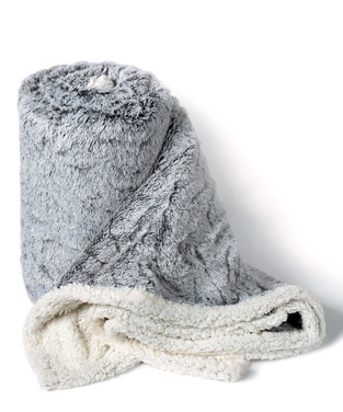 Κουβέρτα Fleece Με Sherpa 180 X 220 Animal Grey Silk Fashion