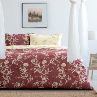 Σετ Παπλωματοθήκη (3τμχ) Grunge Rose Bordeaux 225Χ245 Kocoon-Nima