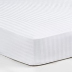 Σεντόνι Ξενοδοχειακό Σατέν Ριγέ 80%cotton-20%pes Περκάλι 220tc 90x200+40 Λάστιχο