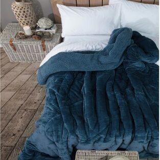 Κουβερτοπάπλωμα Υπέρδιπλο  220X240 Cozy Πετρόλ Boreas