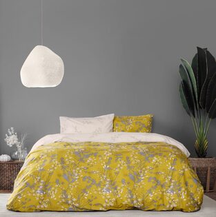 Σετ Σεντόνια (4τμχ) Υπέρδιπλα 240x270 Cicely Mustard-Beige Kocoon-Nima