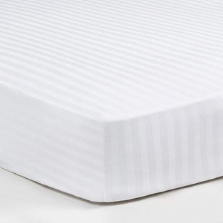 Σεντόνι Ξενοδοχειακό Σατέν Ριγέ 80%cotton-20%pes Περκάλι 220tc 100x200+40 Λάστιχο