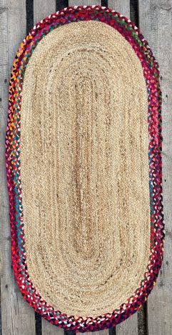 Χαλί Χειροποίητο Γιούτα INDIA Νο.3 ΟΒΑΛ 067Χ140  Koulis Carpets