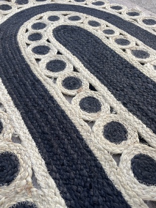 Χαλί Χειροποίητο Γιούτα INDIA Νο.9 ΟΒΑΛ 067Χ140  Koulis Carpets