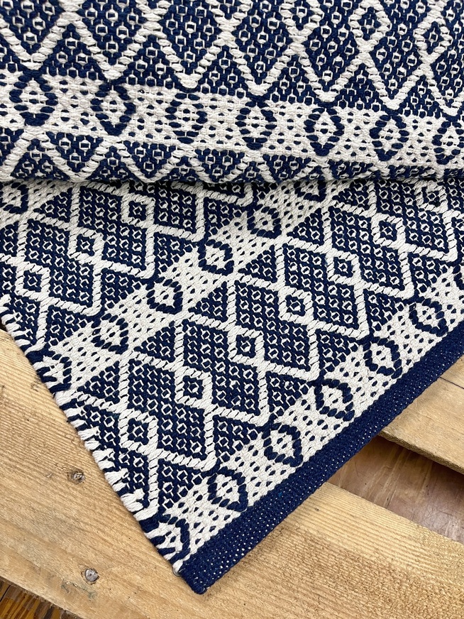 Ταπέτο Βαμβακερό Santorini Blue Ινδίας KoulisCarpets