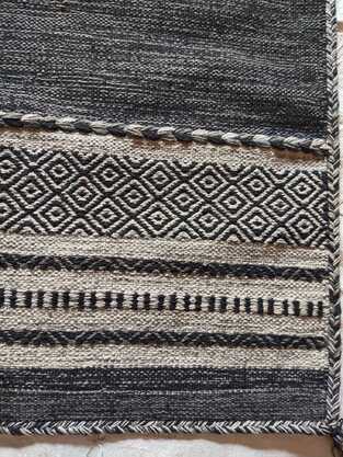 Χαλί Βαμβακερό Mykonos Grey Ινδίας KoulisCarpets