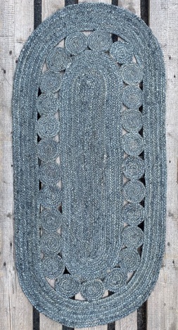 Χαλί Χειροποίητο Γιούτα INDIA Νο.7 ΟΒΑΛ 067Χ140  Koulis Carpets