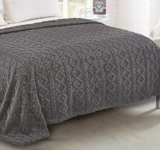 Κουβερτοπάπλωμα Υπέρδιπλο  220X240 Knitted Anthracite Silk Fashion