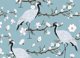 Φωτοταπετσαρία DD118584-Japanese Cranes  ( 3,50μ*2,55μ )