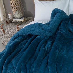 Κουβερτοπάπλωμα Μονό  160X220 Cozy Πετρόλ Boreas