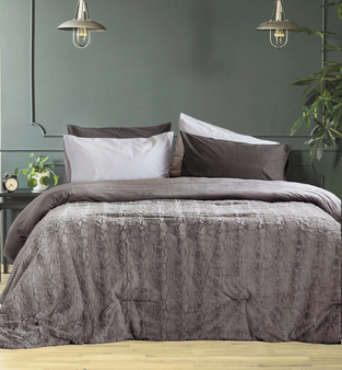 ΚΟΥΒΕΡΤΟΠΑΠΛΩΜΑ ΥΠ/ΠΛΟ 220X240 VELURE CIGAR BEIGE NIMA