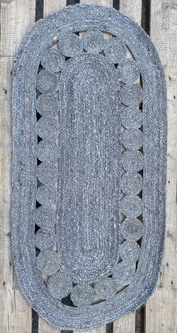 Χαλί Χειροποίητο Γιούτα INDIA Νο.8 ΟΒΑΛ 067Χ140  Koulis Carpets